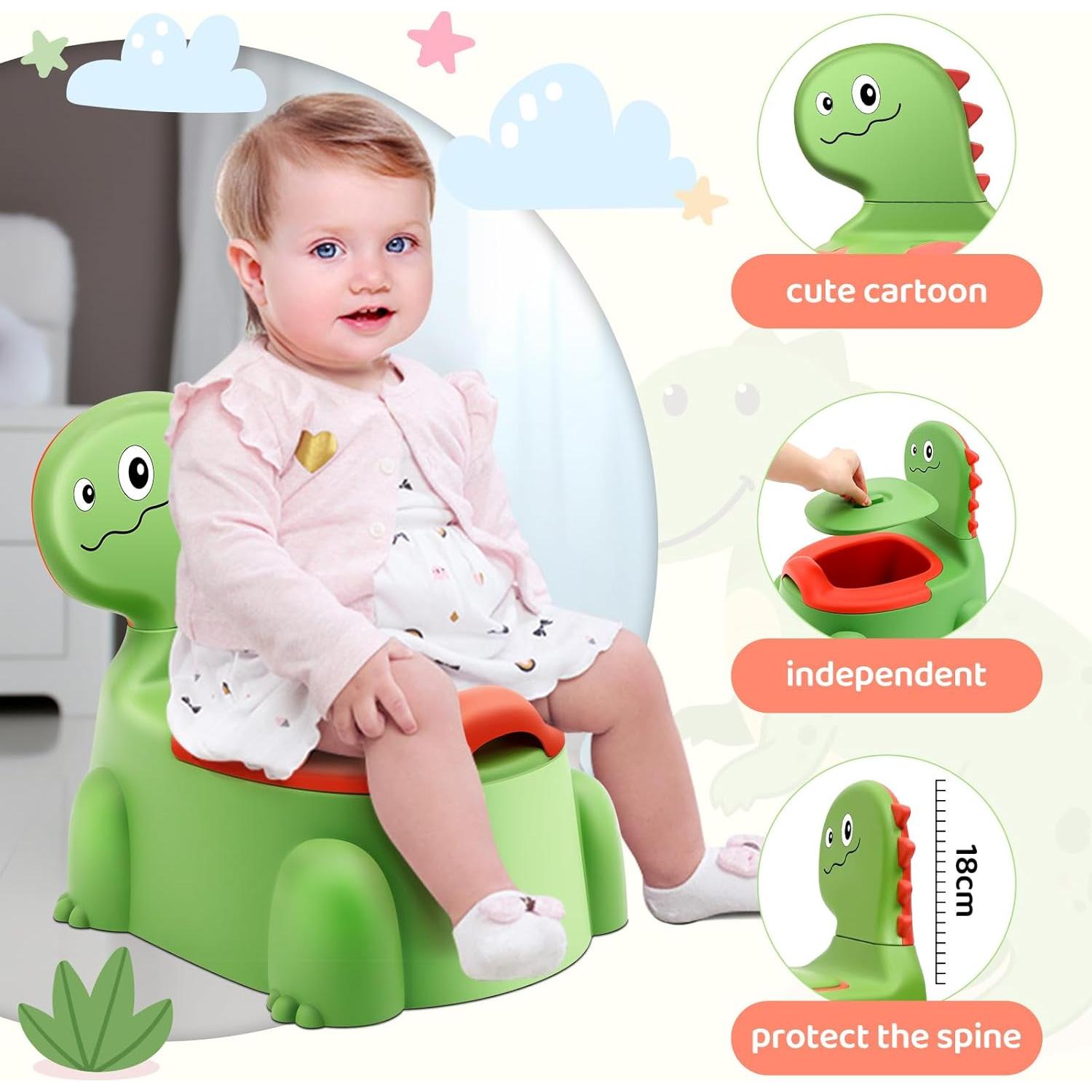 Silla de Entrenamiento para el Baño Unseki Dinosaurio Verde