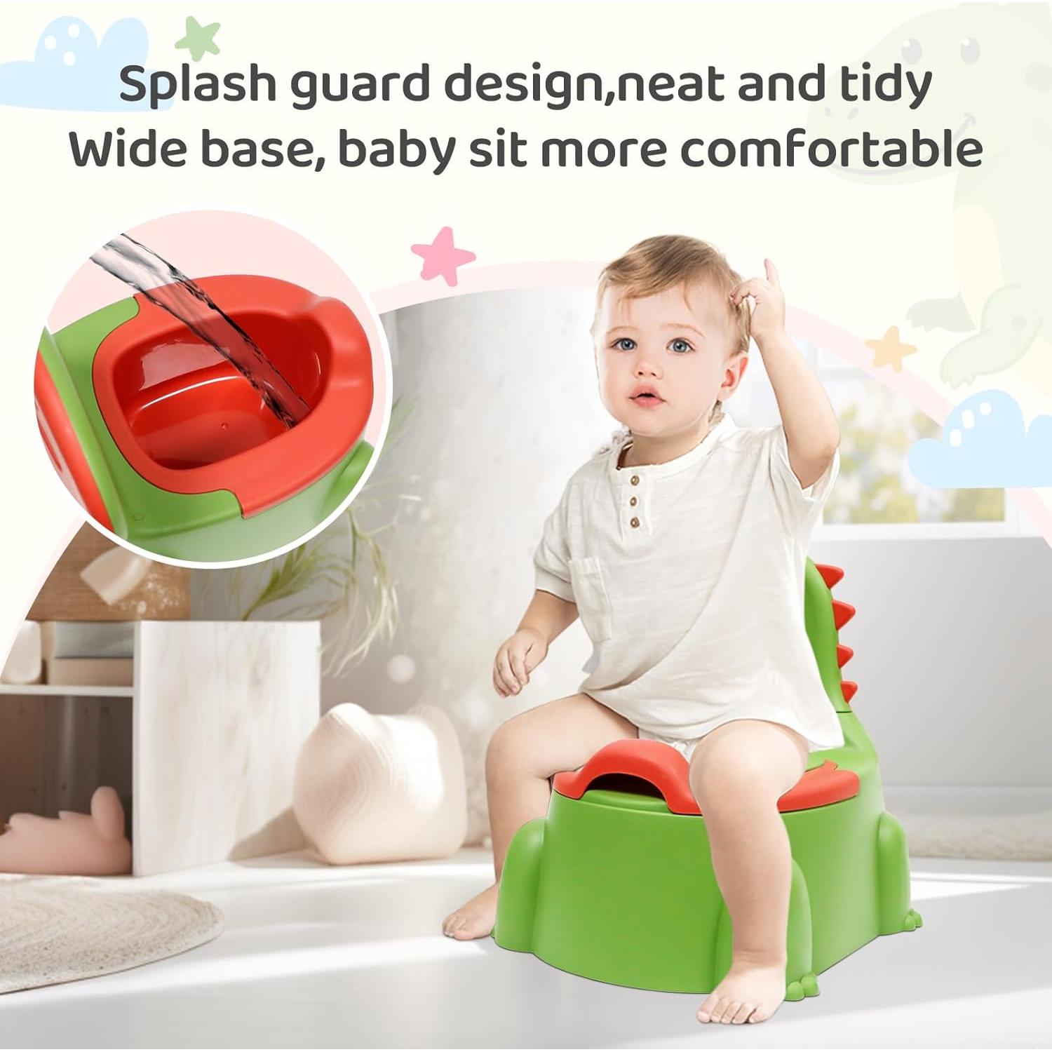 Silla de Entrenamiento para el Baño Unseki Dinosaurio Verde