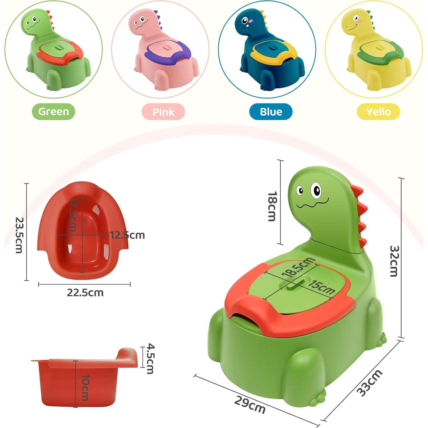 Silla de Entrenamiento para el Baño Unseki Dinosaurio Verde