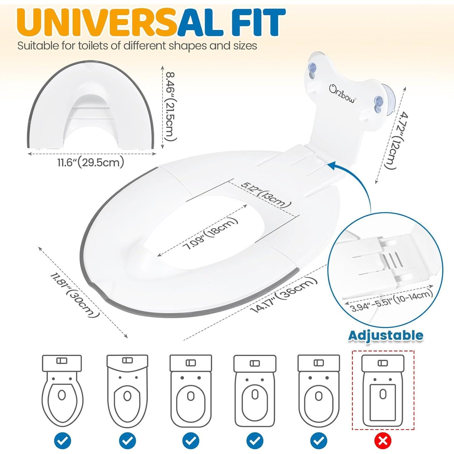 Asiento de Entrenamiento Plegable Orzbow para Niños Blanco