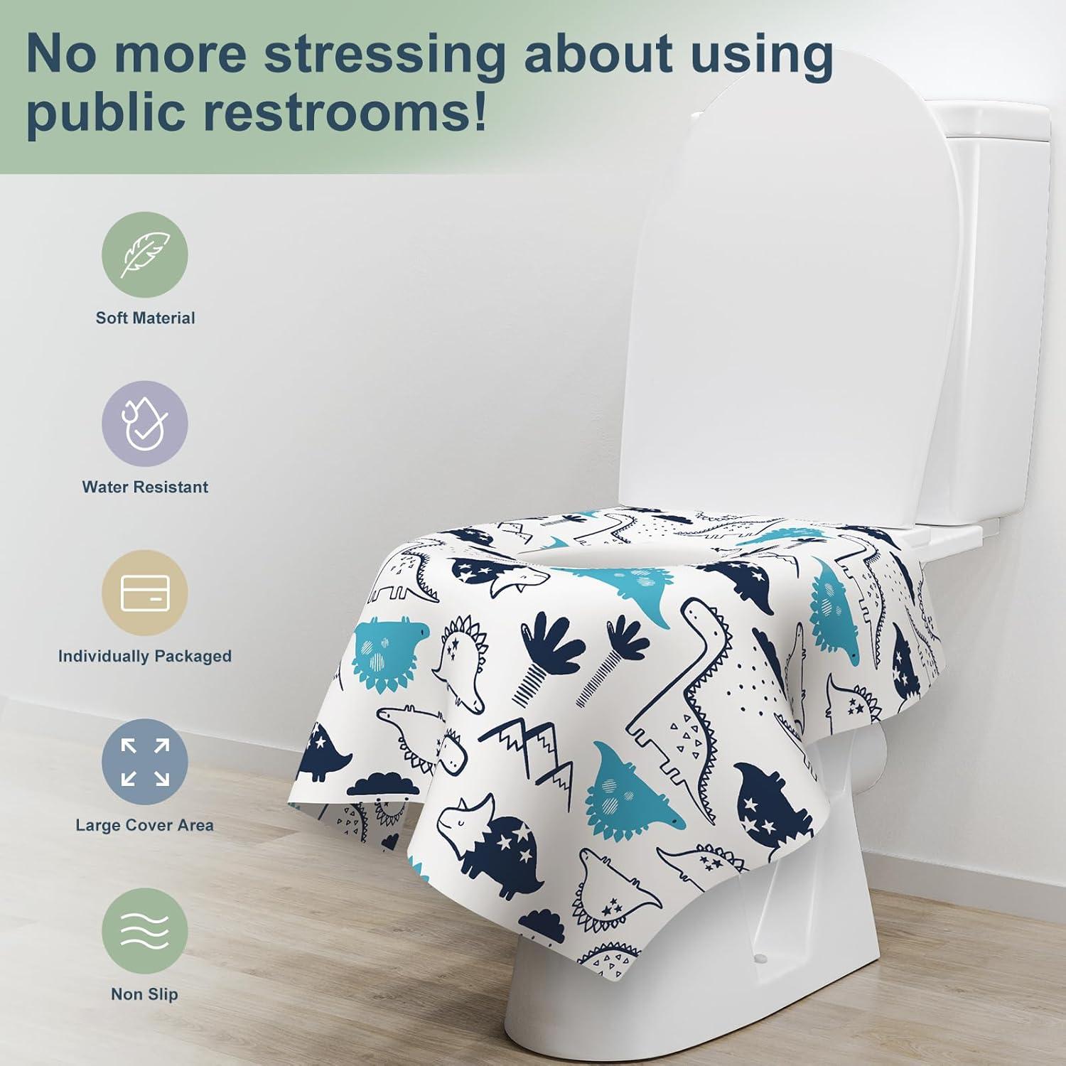 30 Cubiertas Desechables para Asientos de Inodoro POIKSHARK - Impermeables y Antideslizantes