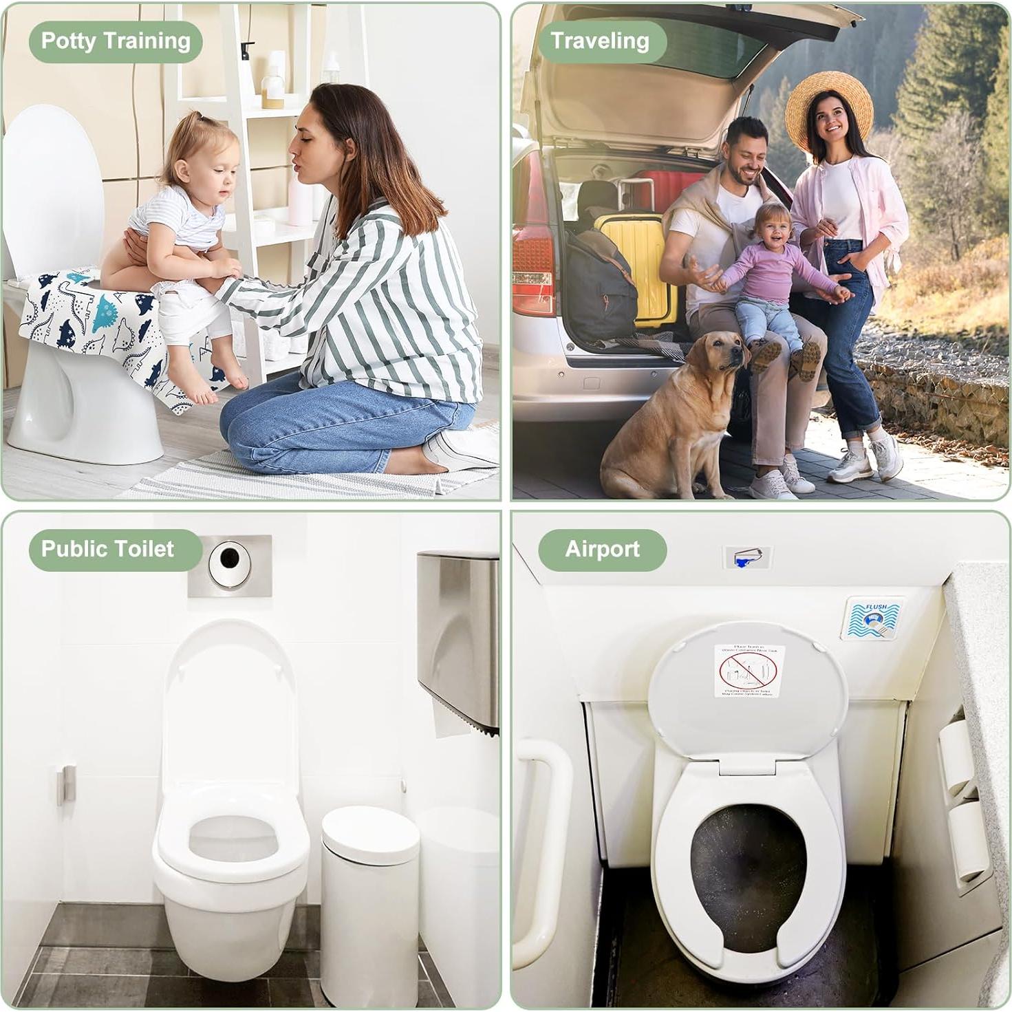 30 Cubiertas Desechables para Asientos de Inodoro POIKSHARK - Impermeables y Antideslizantes