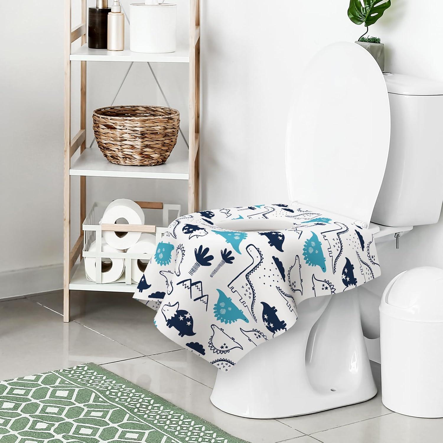 30 Cubiertas Desechables para Asientos de Inodoro POIKSHARK - Impermeables y Antideslizantes