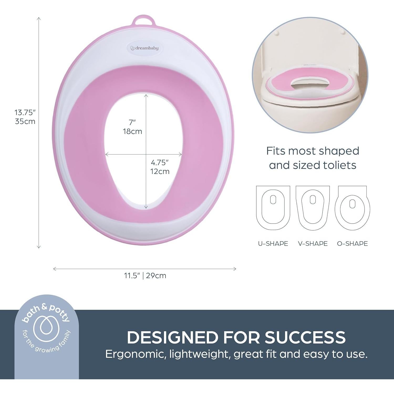 Asiento de Inodoro para Entrenamiento Dreambaby Rosa Antideslizante