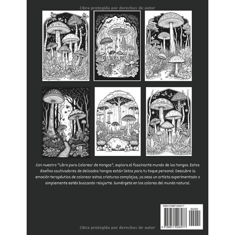 Libro Para Colorear de Hongos: Ilustraciones Encantadoras para Amantes de los Hongos para Relajación y Alivio del Estrés en Adultos (Spanish Edition)