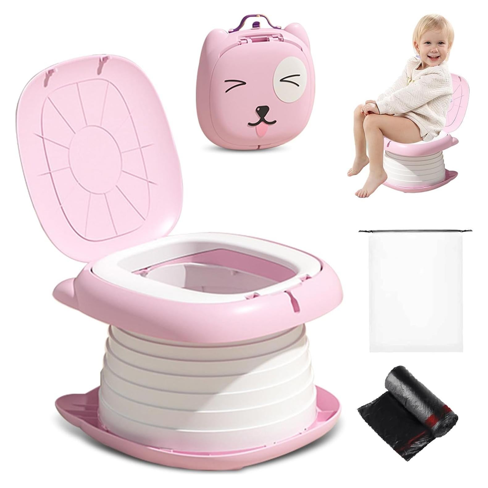 Inodoro Portátil para Niños Yszawmx Rosa Plegable 0.45 kg