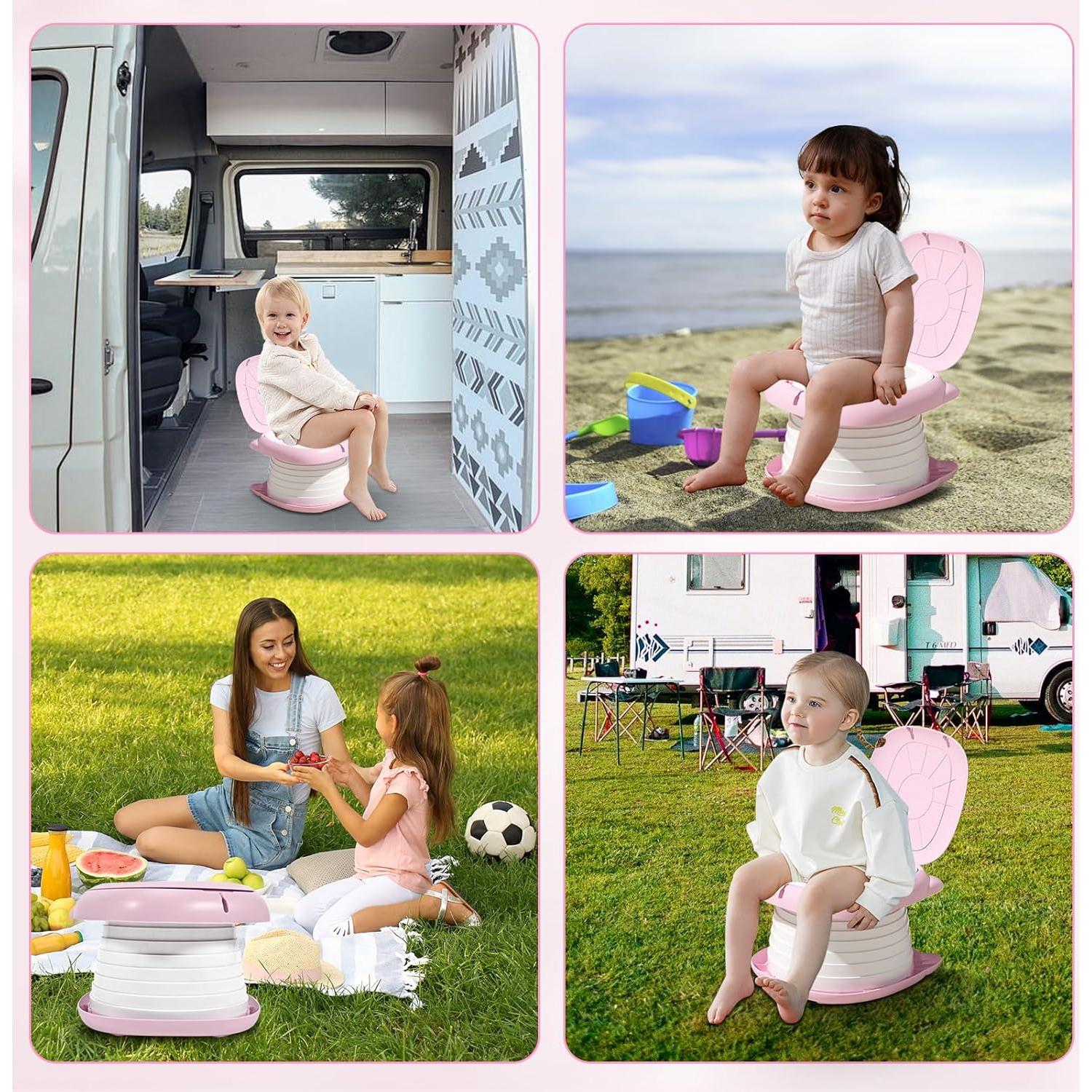 Inodoro Portátil para Niños Yszawmx Rosa Plegable 0.45 kg