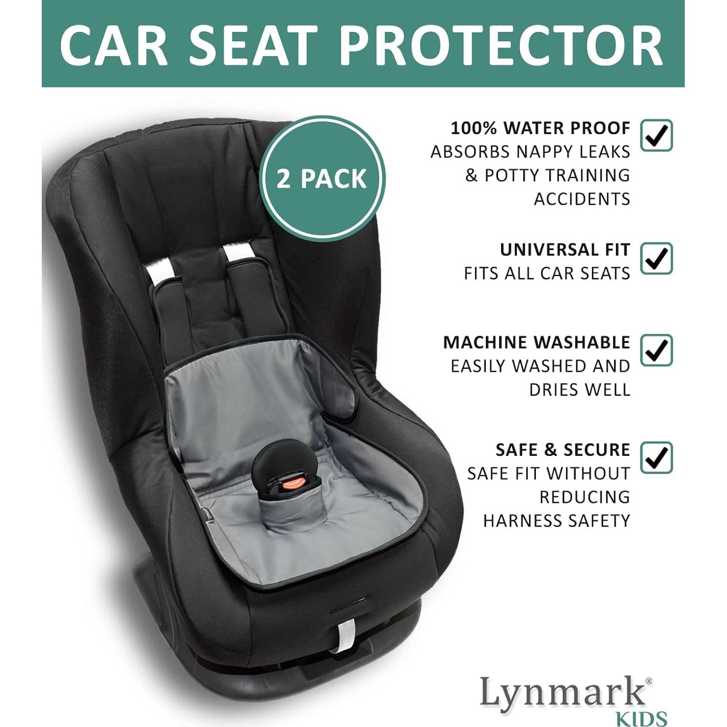 Protector de Asiento de Coche Lynmark Gris 2 Paquete 100% Impermeable
