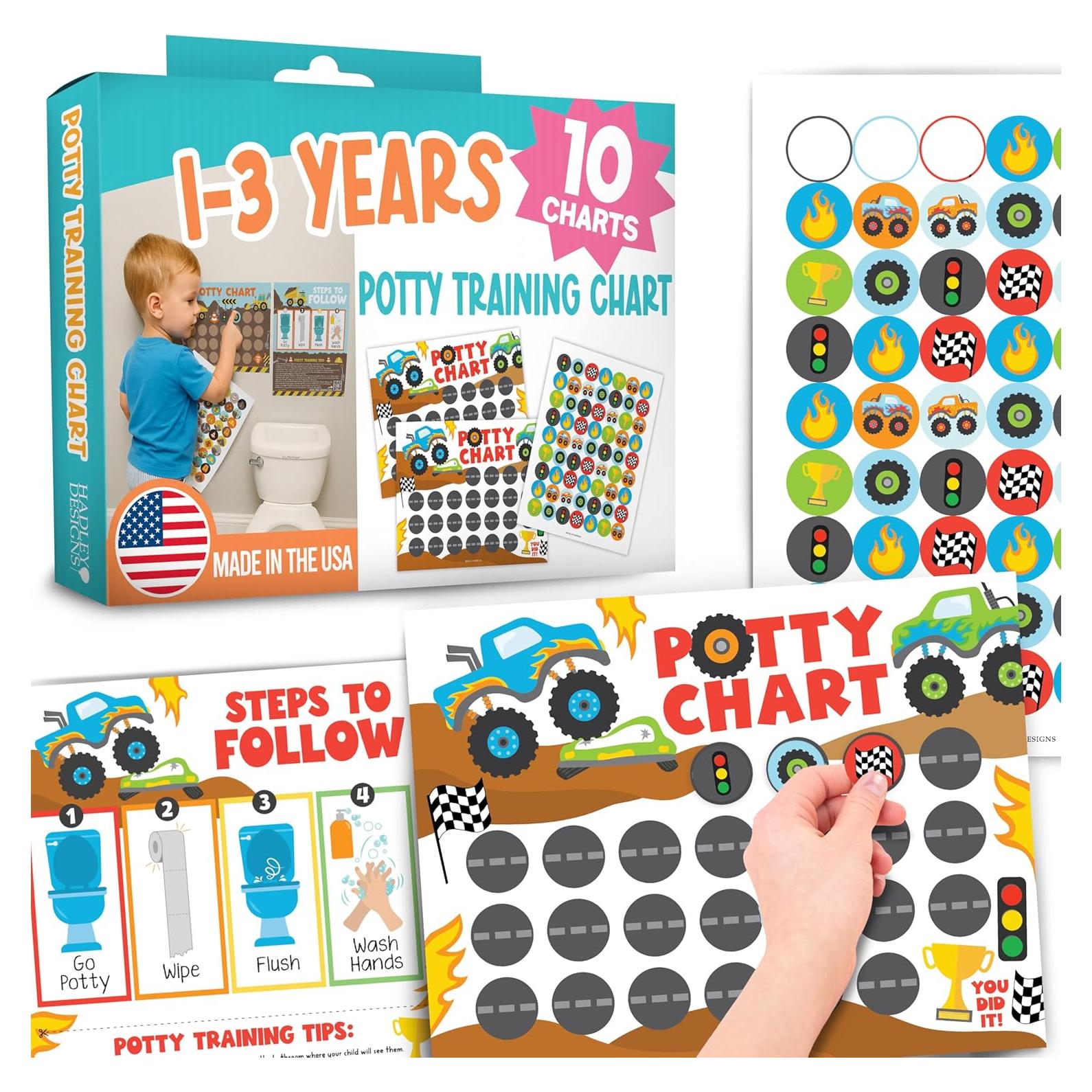 Gráfico de Entrenamiento para Ir al Baño Hadley Designs 10 Pegatinas