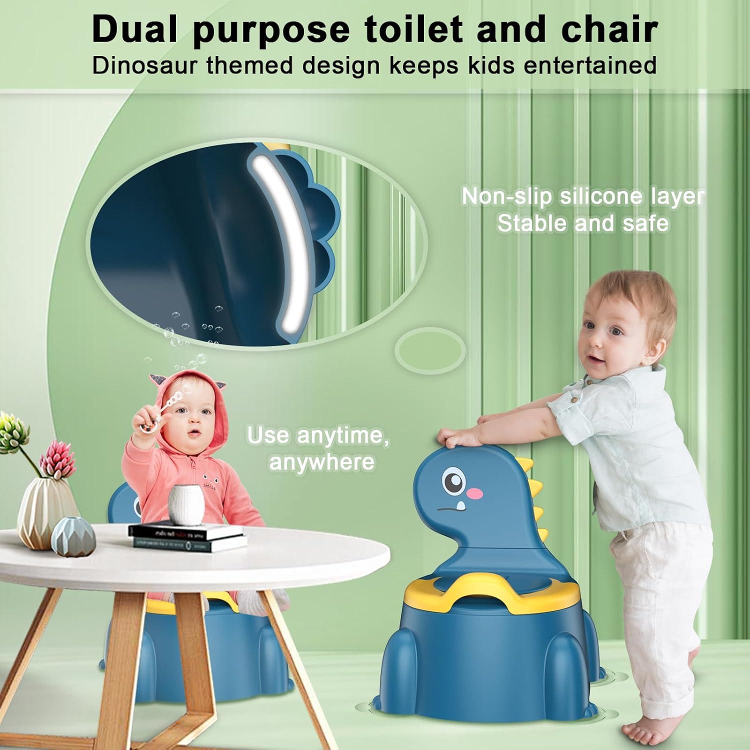 Asiento de Entrenamiento para Baño Jabaka Circle Dinosaurio Azul