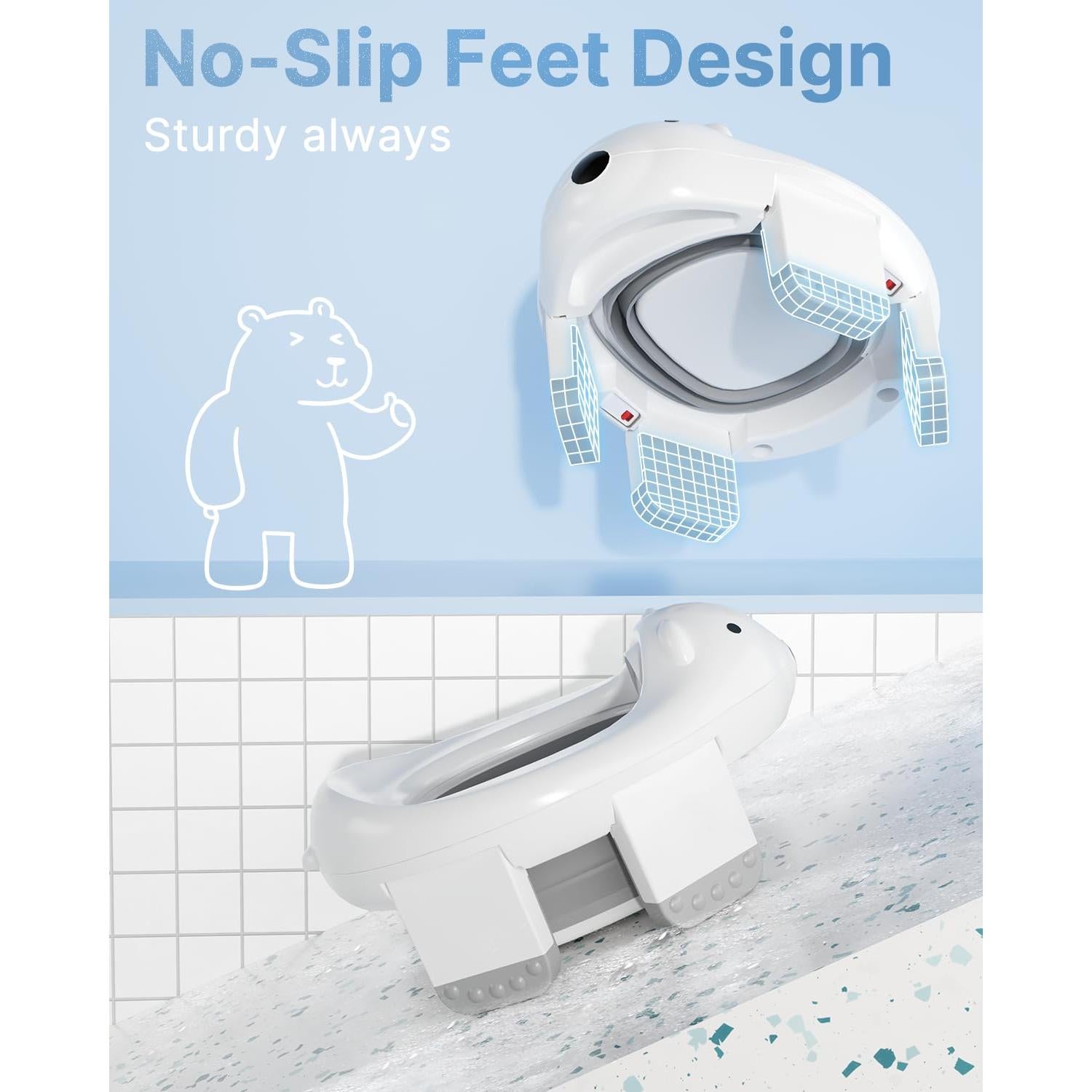 Asiento de Entrenamiento para Baño Bunwag 2 en 1 Blanco/Gris