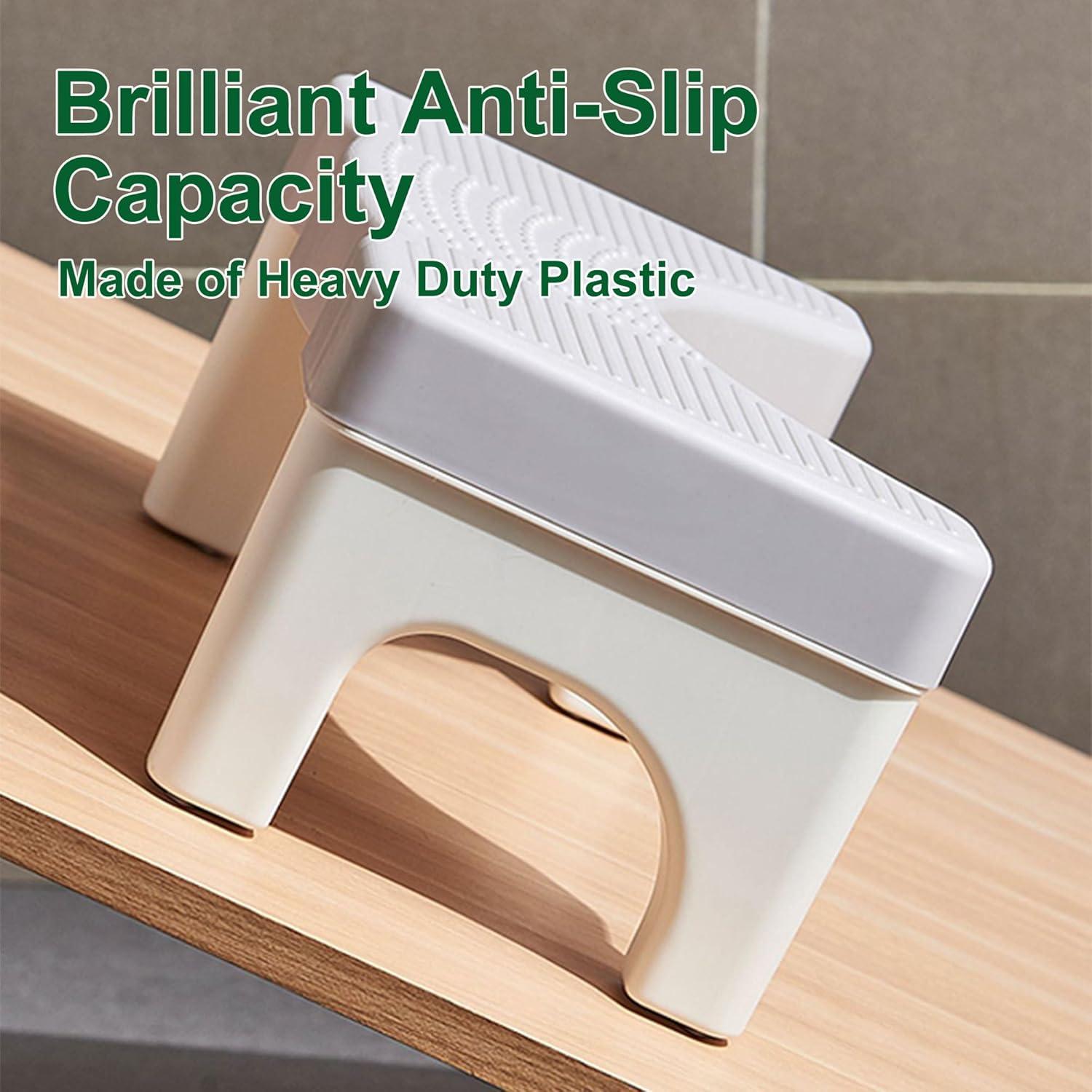 Taburete de Baño Kzeirm Antideslizante 17cm Gris