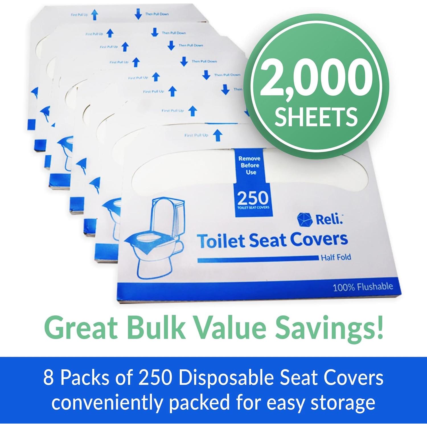 Cubiertas de Asiento de Inodoro Reli. 2000 Pcs Desechables