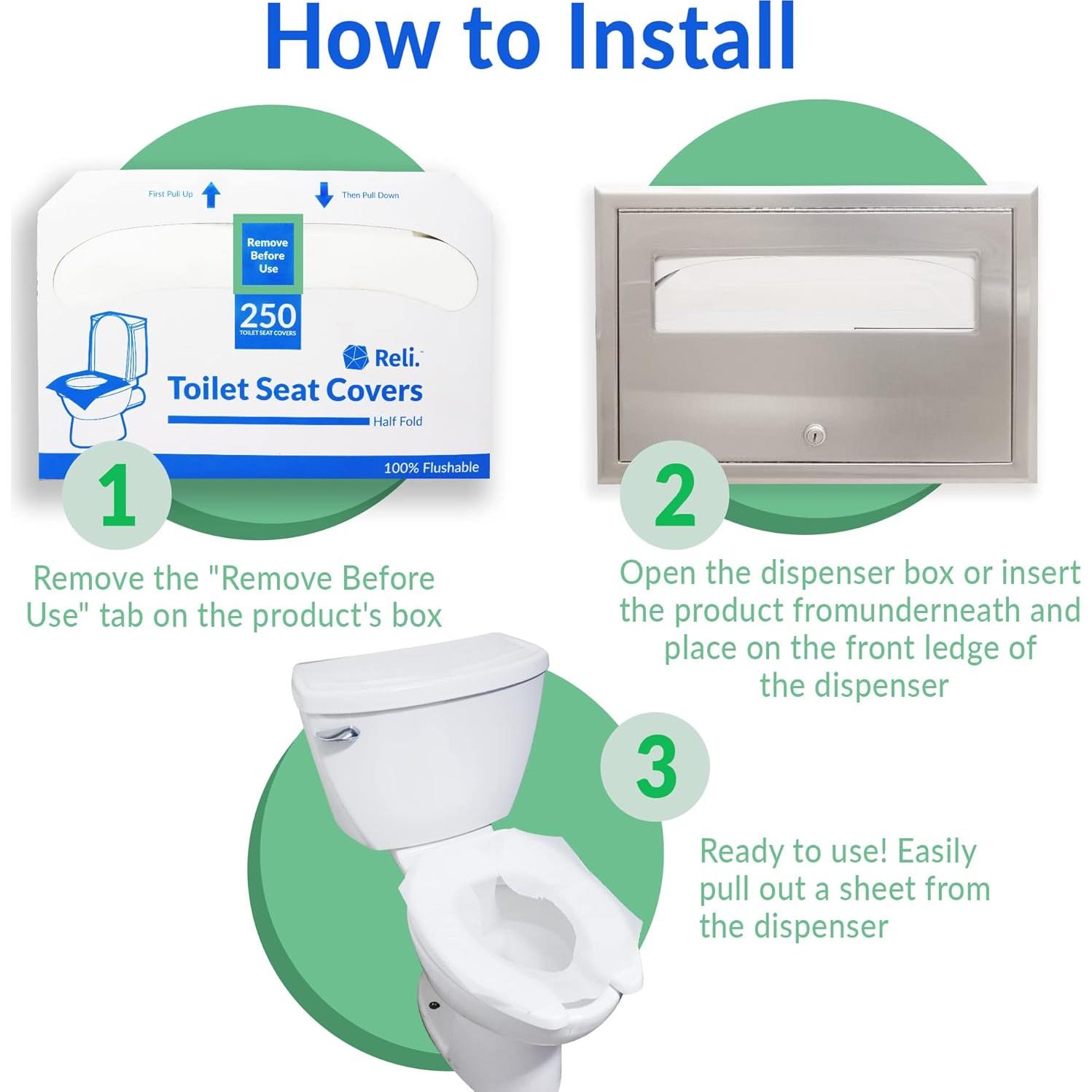 Cubiertas de Asiento de Inodoro Reli. 2000 Pcs Desechables
