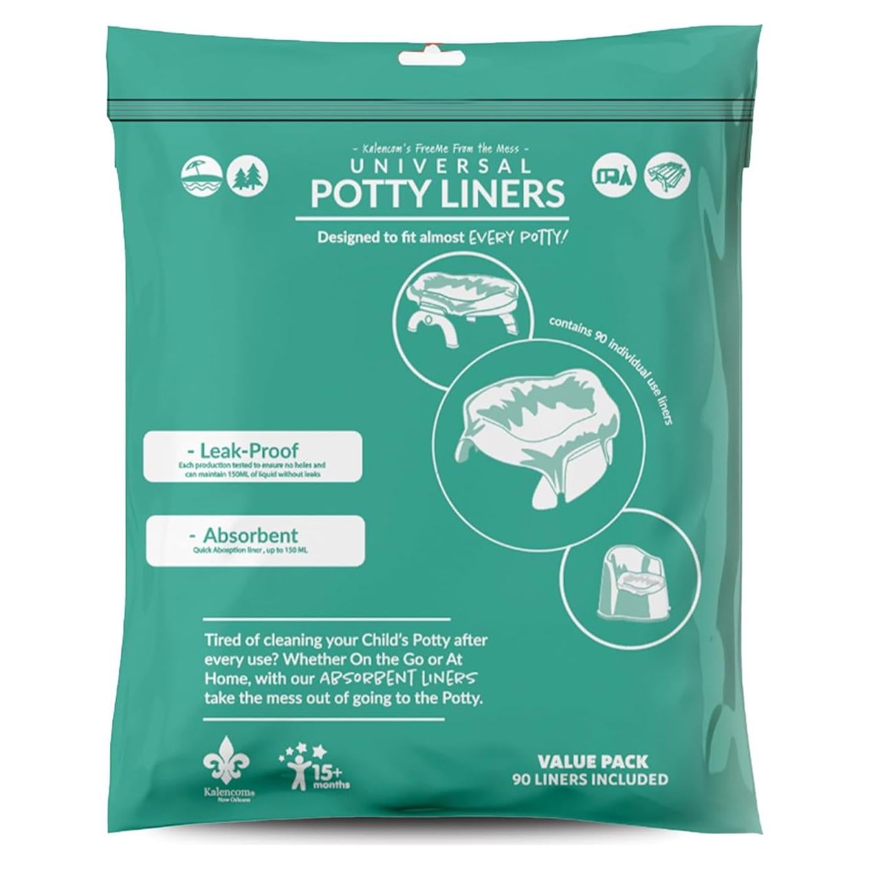 Forros de Inodoro Universales Kalencom - 90 Unidades Absorbentes