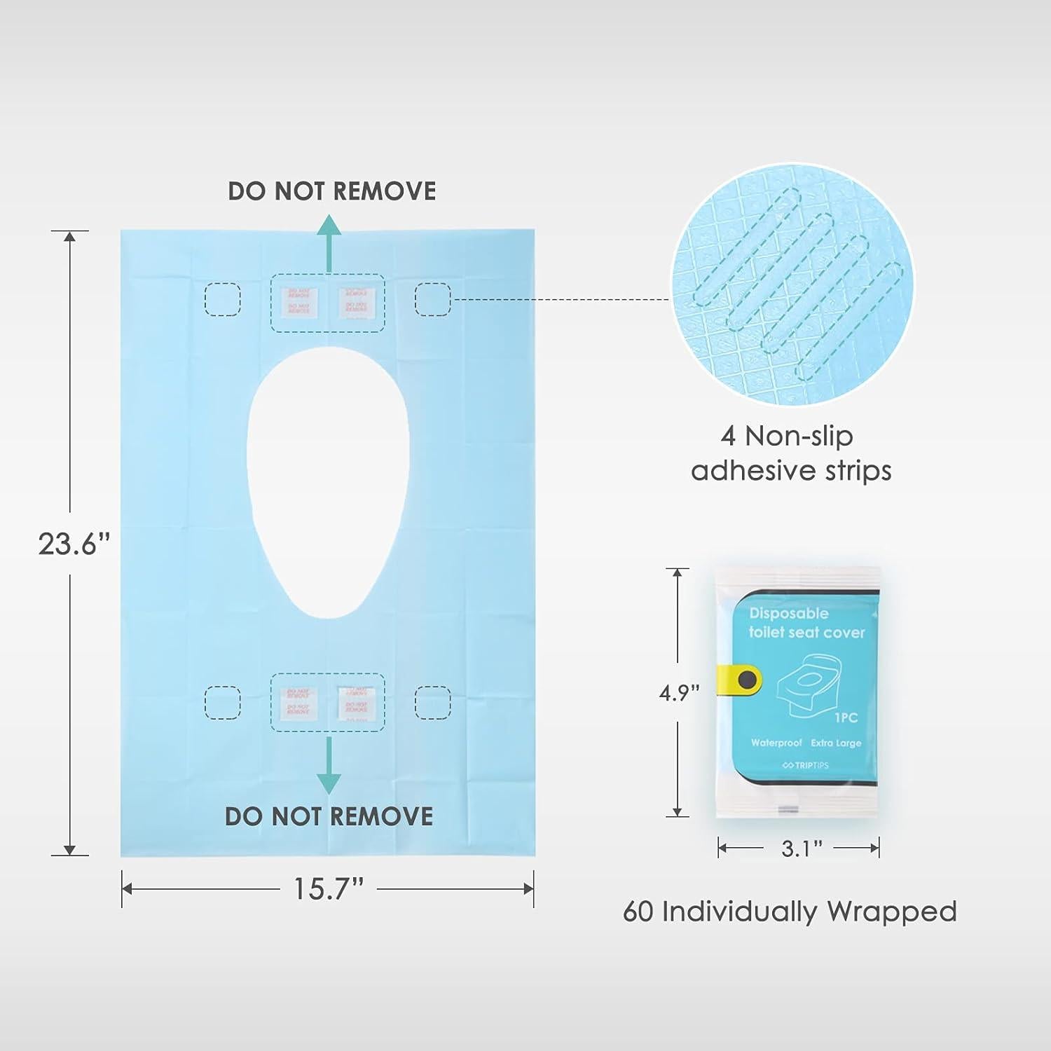 Cubiertas de Asiento de Inodoro Desechables TRIPTIPS 60 Unidades