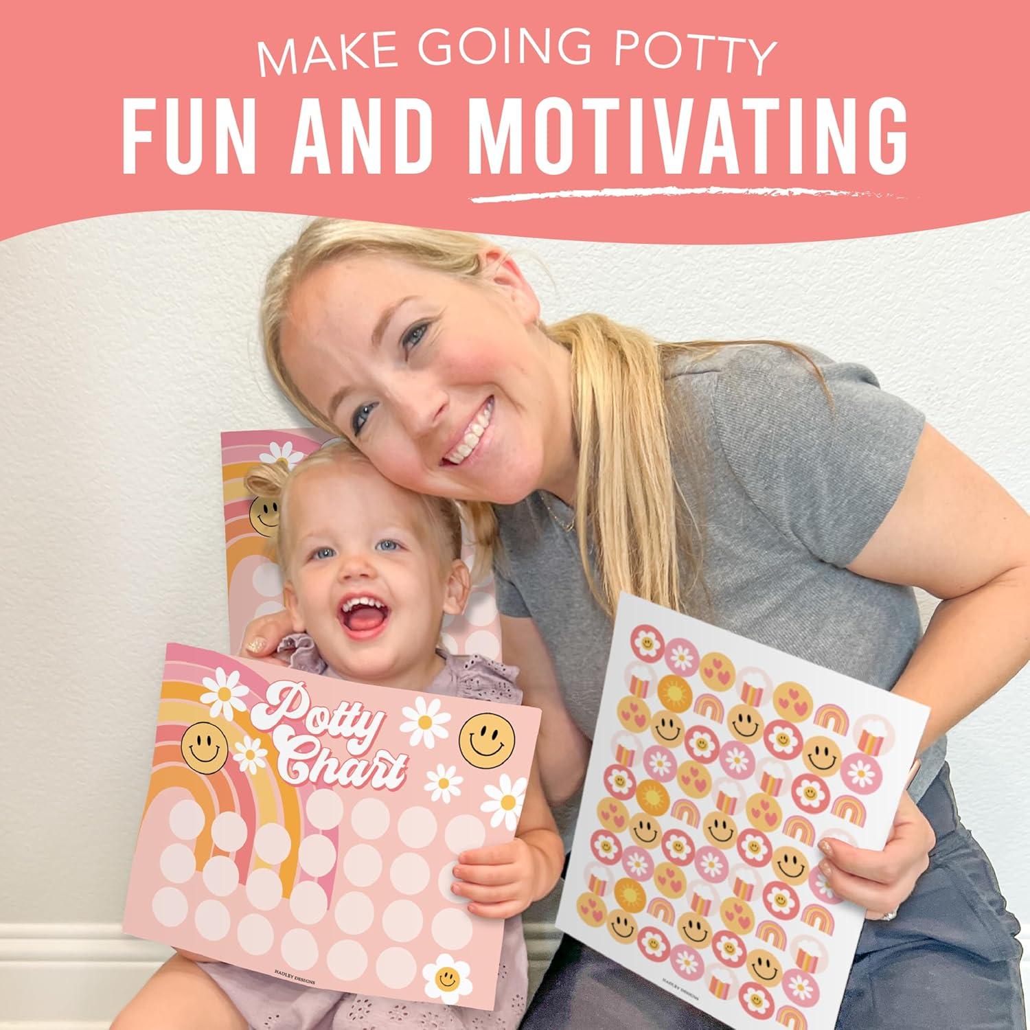 Gráfico de Entrenamiento para el Baño Hadley Designs - 10 Carteles y 4 Hojas de Pegatinas