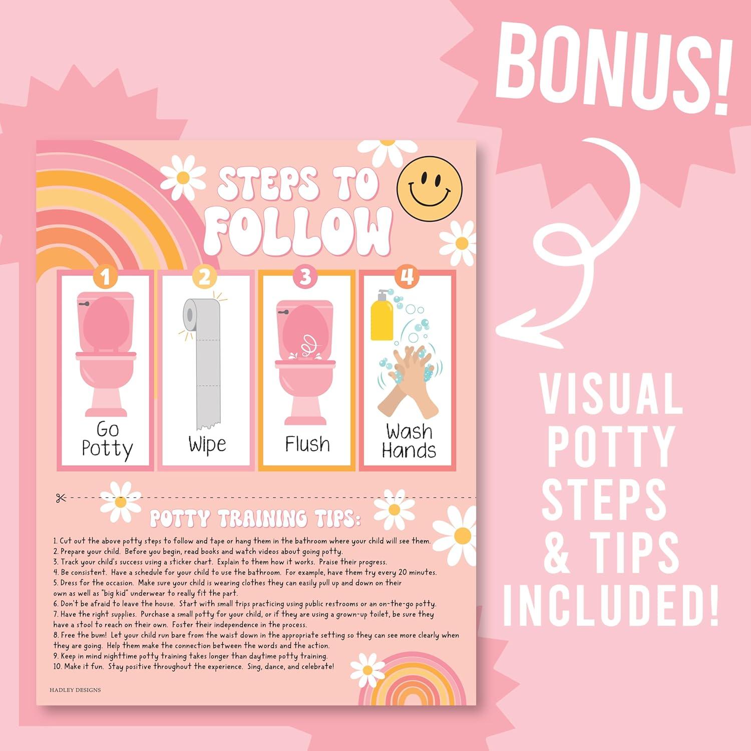 Gráfico de Entrenamiento para el Baño Hadley Designs - 10 Carteles y 4 Hojas de Pegatinas