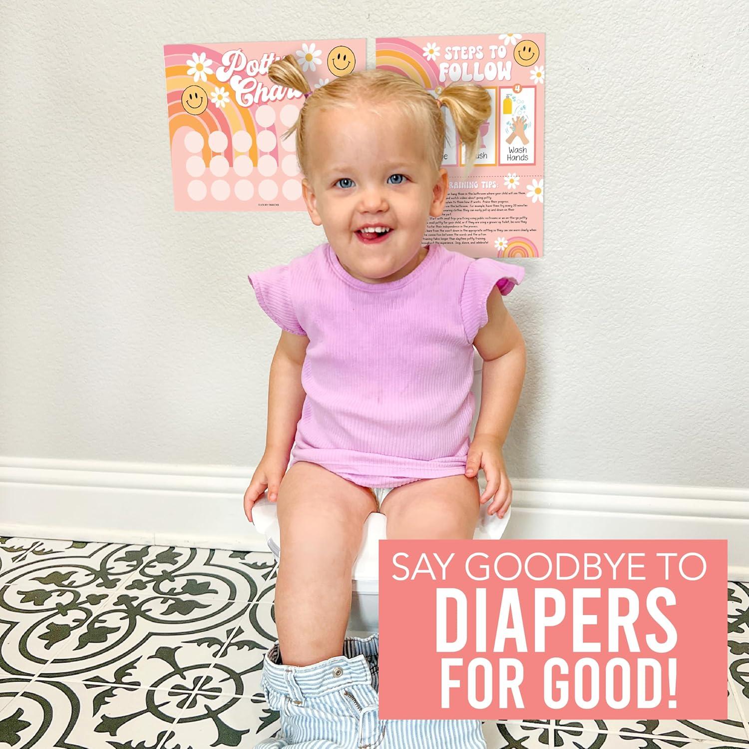 Gráfico de Entrenamiento para el Baño Hadley Designs - 10 Carteles y 4 Hojas de Pegatinas