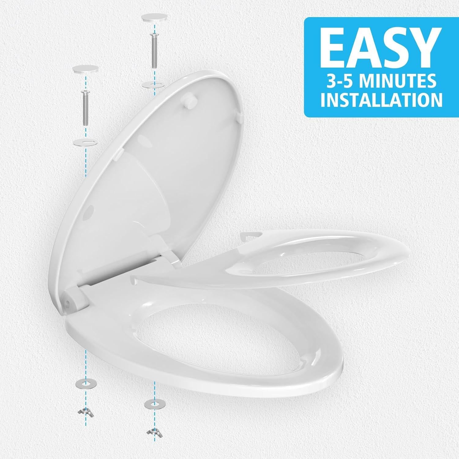 Asiento de Inodoro Alargado MUNNAR CR107 Blanco con Asiento Infantil