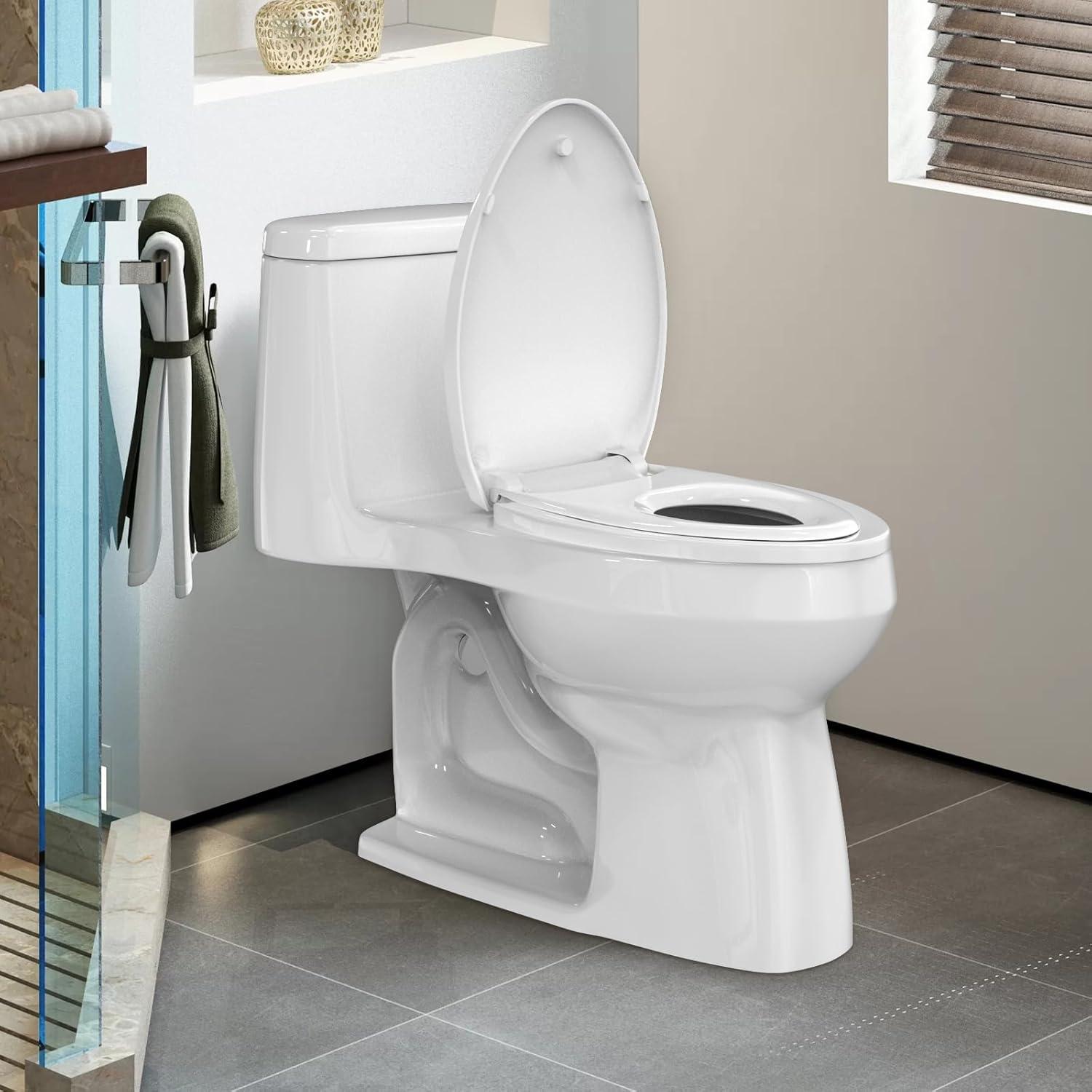 Asiento de Inodoro Alargado MUNNAR CR107 Blanco con Asiento Infantil