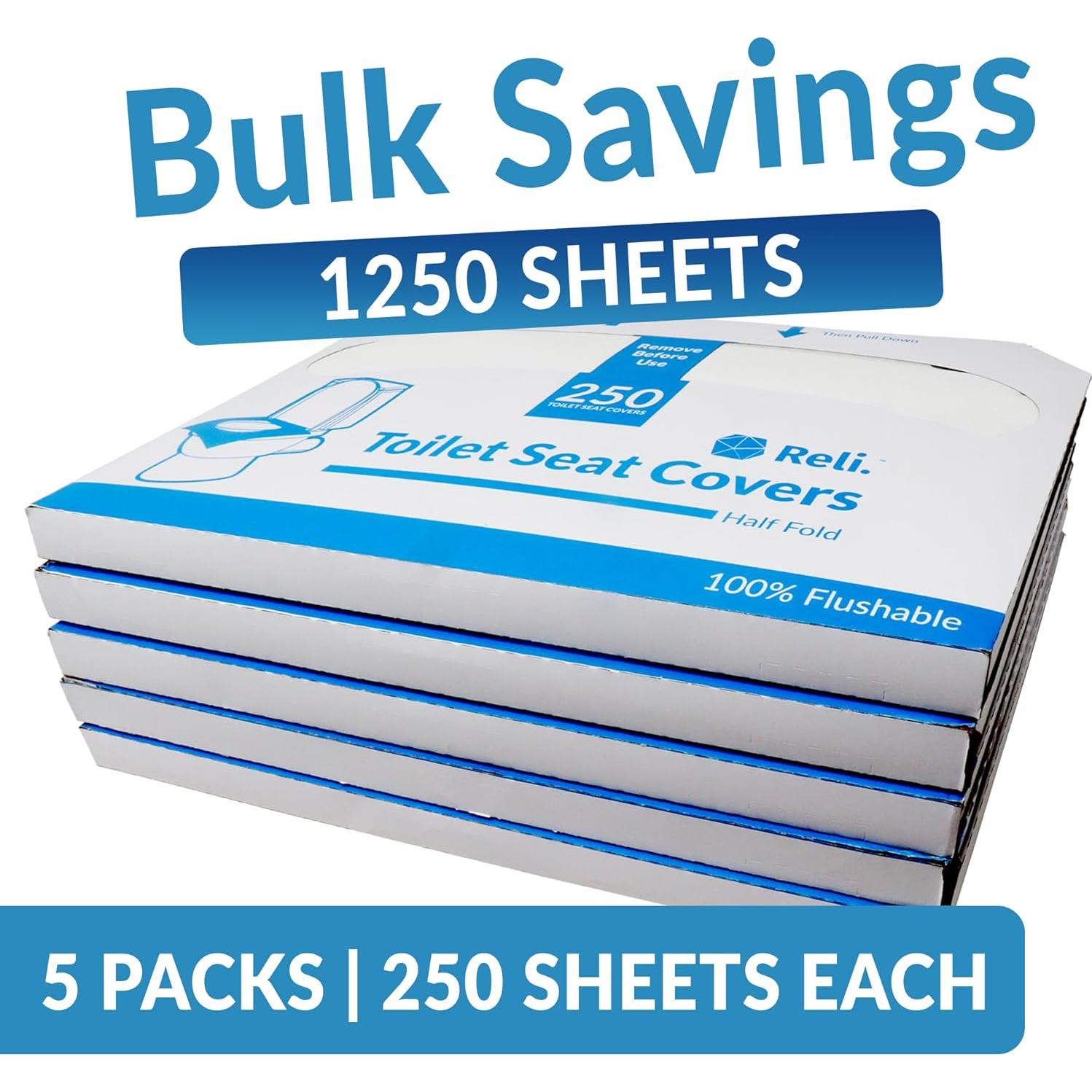 Cubiertas de Asiento de Inodoro Desechables Reli. 1250 Pcs