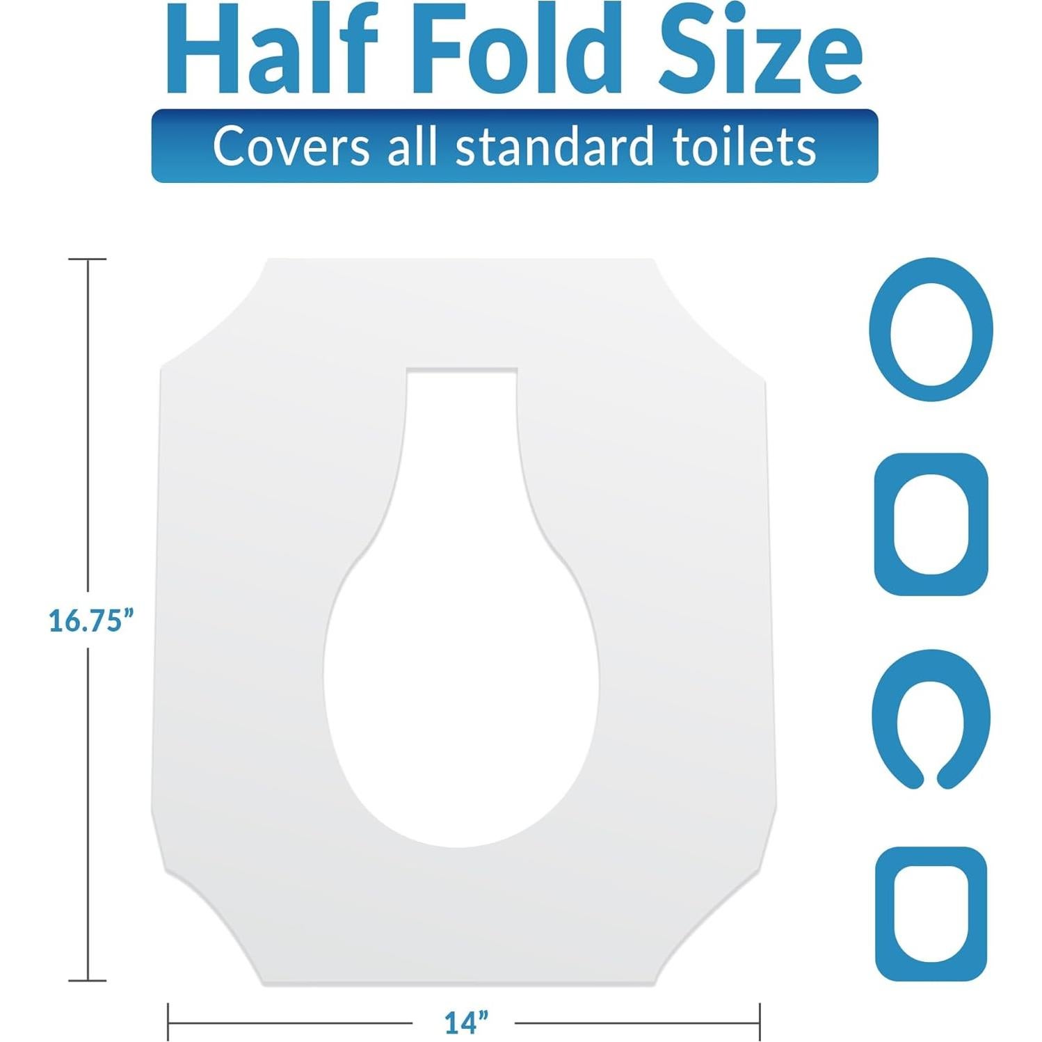 Cubiertas de Asiento de Inodoro Desechables Reli. 1250 Pcs