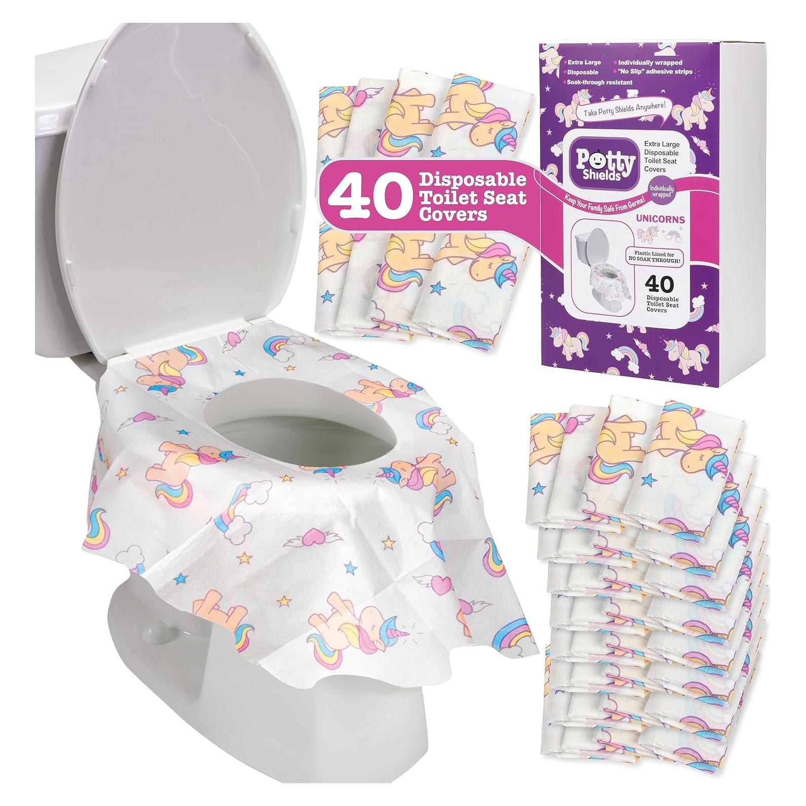 Cubiertas de Inodoro Desechables POTTY SHIELDS 40 Unicornios