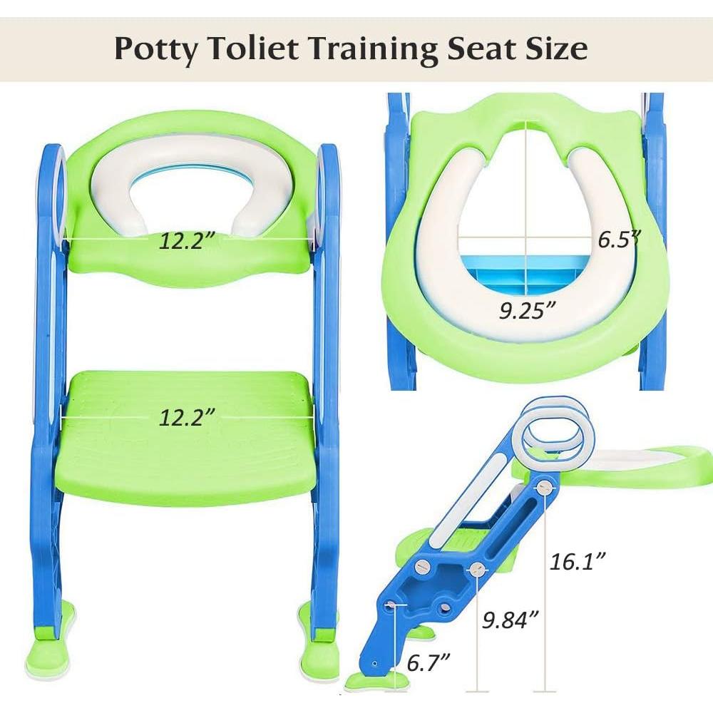 Asiento de Entrenamiento para Baño KATARUS Ajustable Verde-Azul