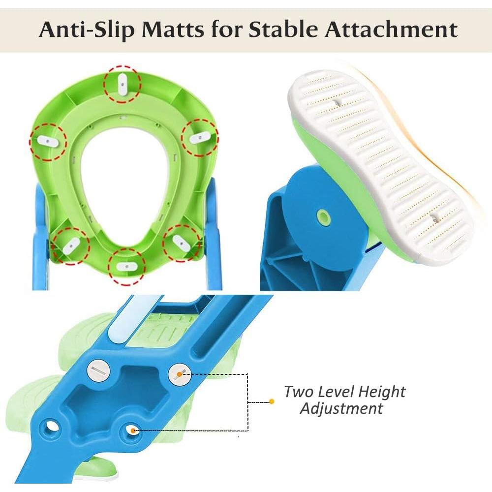 Asiento de Entrenamiento para Baño KATARUS Ajustable Verde-Azul