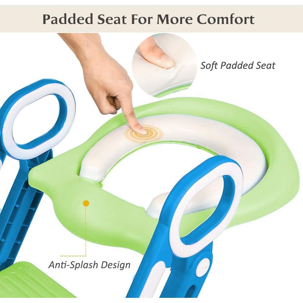 Asiento de Entrenamiento para Baño KATARUS Ajustable Verde-Azul