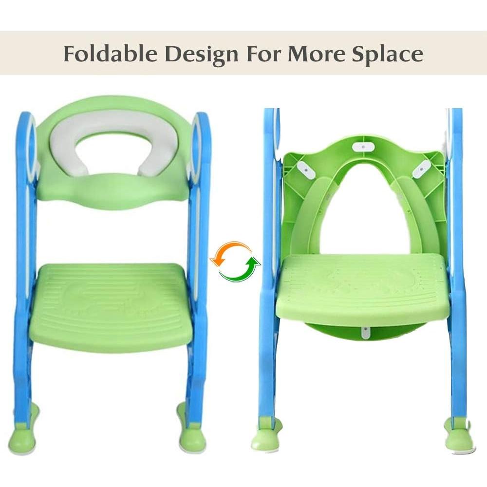 Asiento de Entrenamiento para Baño KATARUS Ajustable Verde-Azul