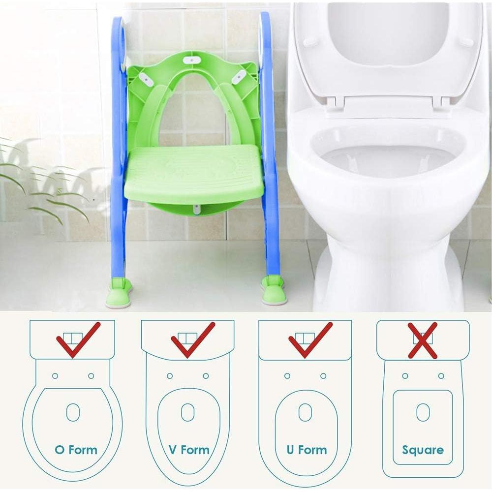 Asiento de Entrenamiento para Baño KATARUS Ajustable Verde-Azul