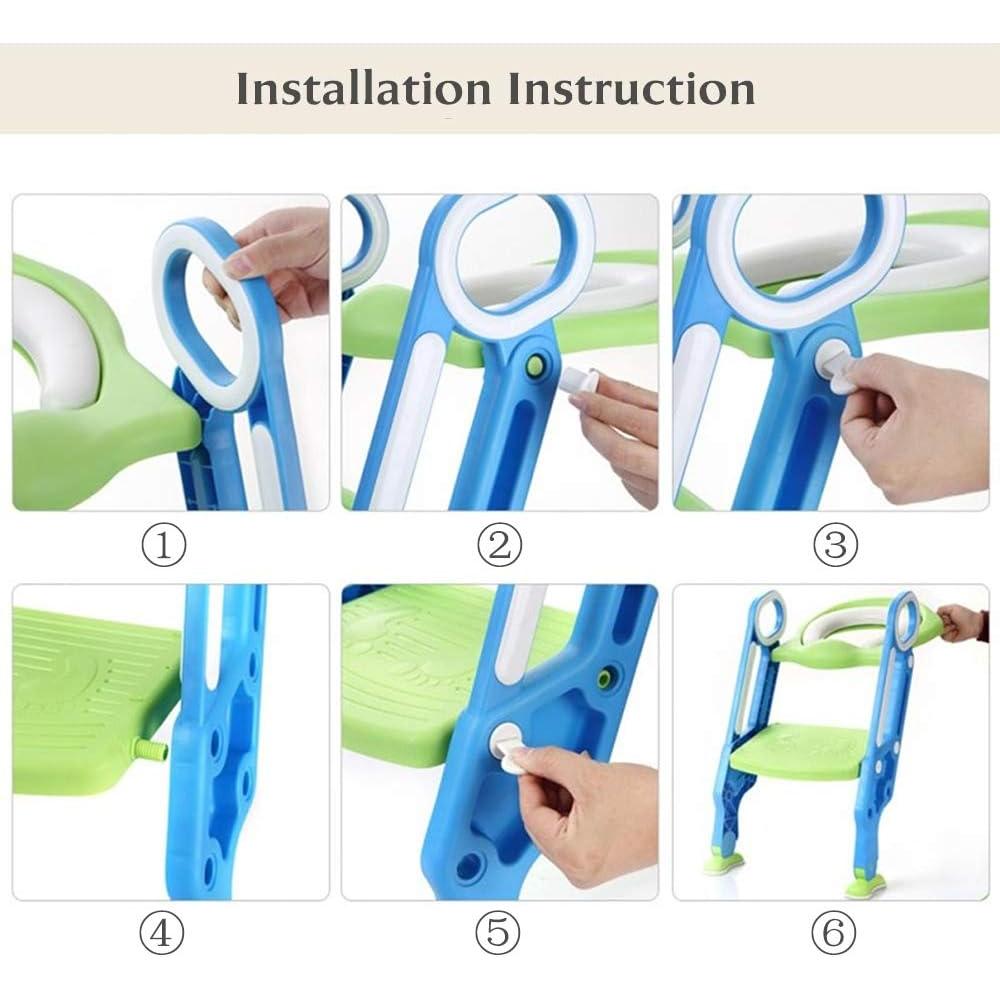 Asiento de Entrenamiento para Baño KATARUS Ajustable Verde-Azul