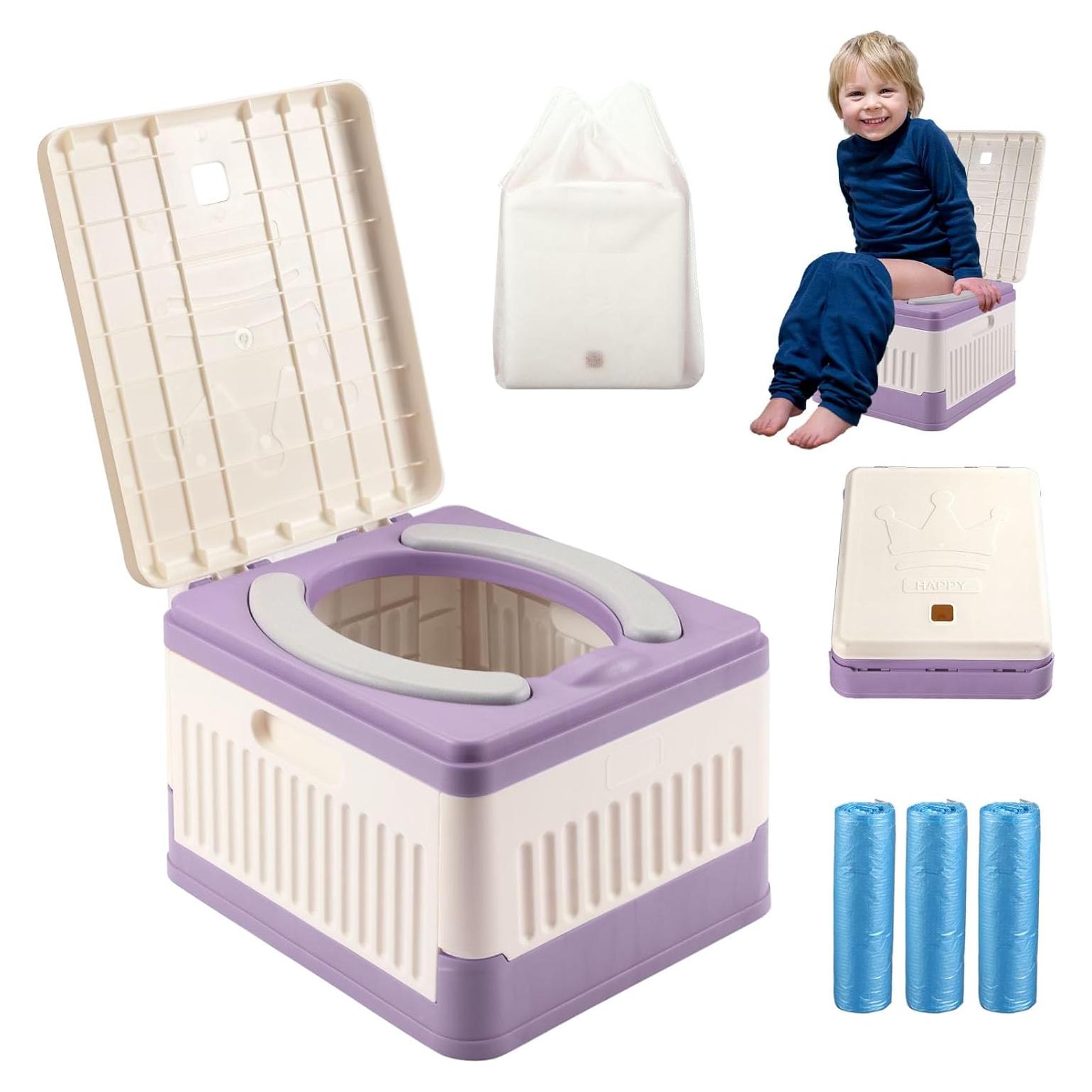 Asiento de Inodoro Portátil Plegable Wesketch para Niños - Púrpura