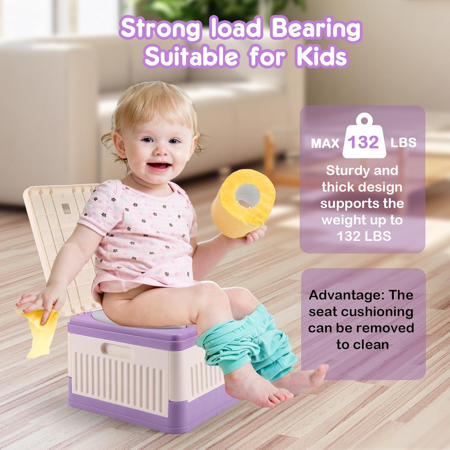 Asiento de Inodoro Portátil Plegable Wesketch para Niños - Púrpura
