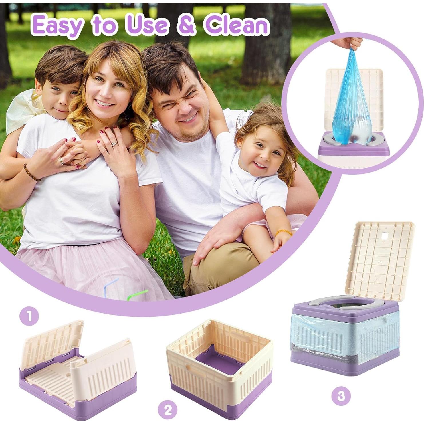 Asiento de Inodoro Portátil Plegable Wesketch para Niños - Púrpura