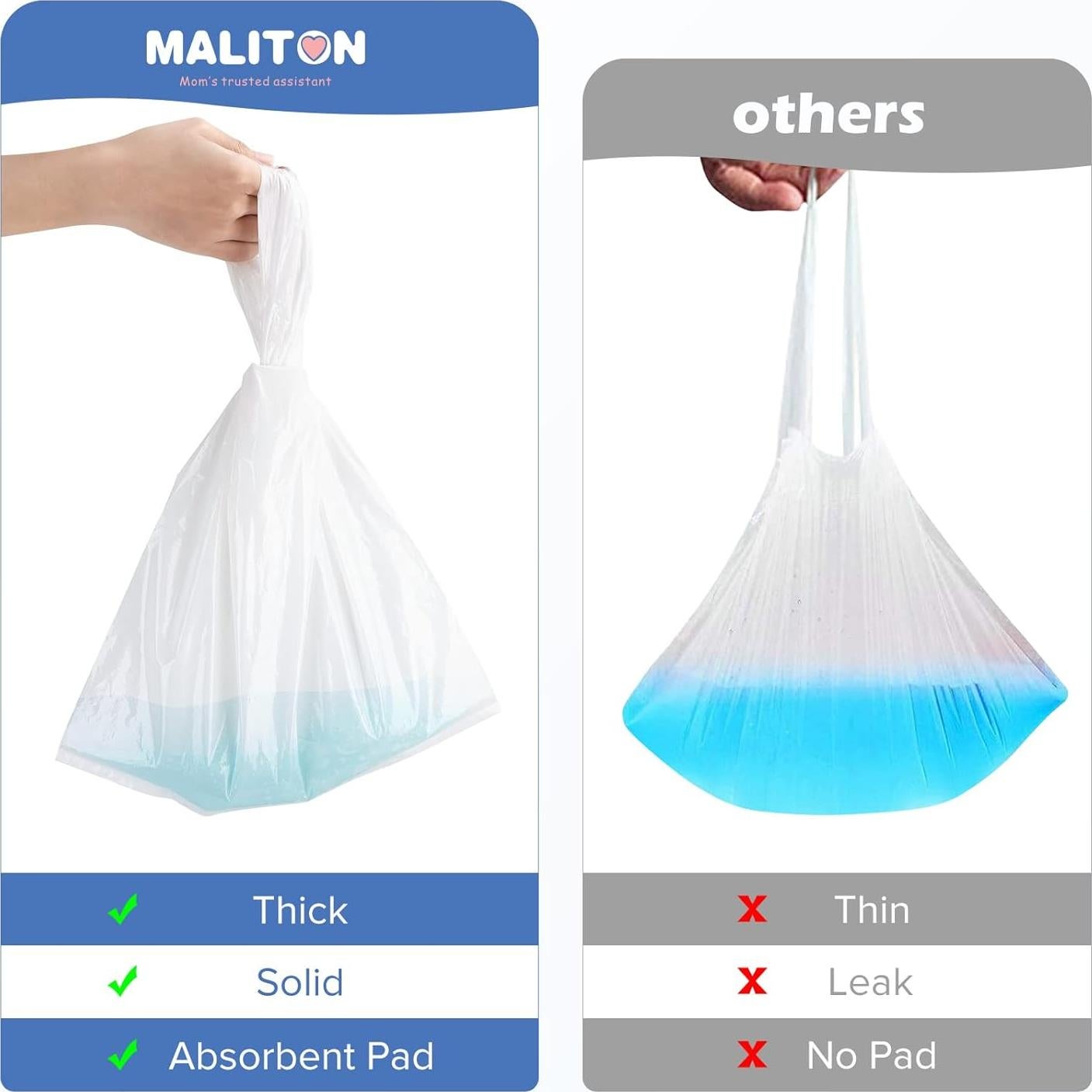 Forros Desechables para Orinal Maliton 30 Paquetes 45.7x29.2cm