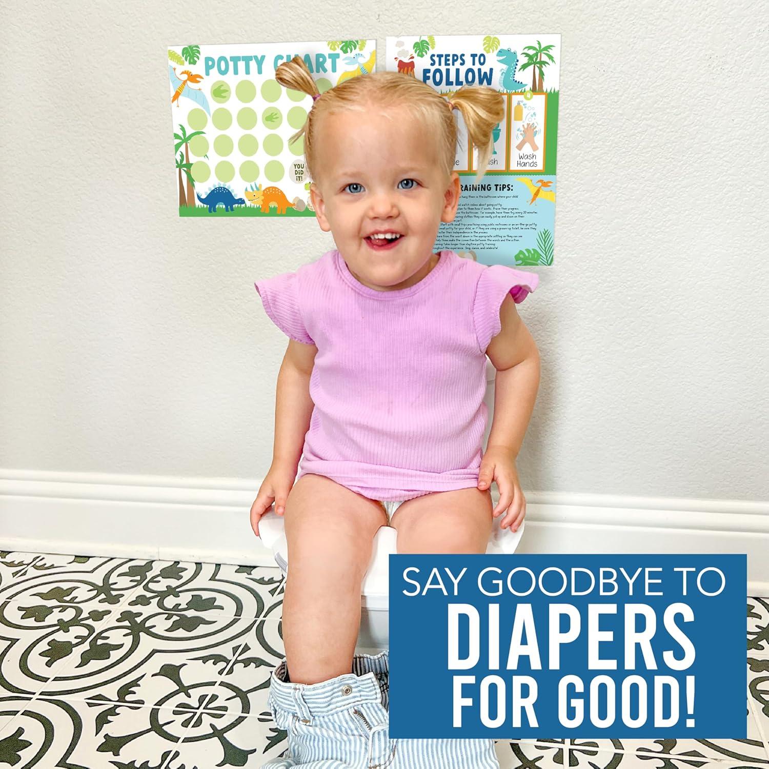 Gráfico de Entrenamiento para el Baño Hadley Designs Dinosaurio - 10 Gráficos 21.6x27.9 cm