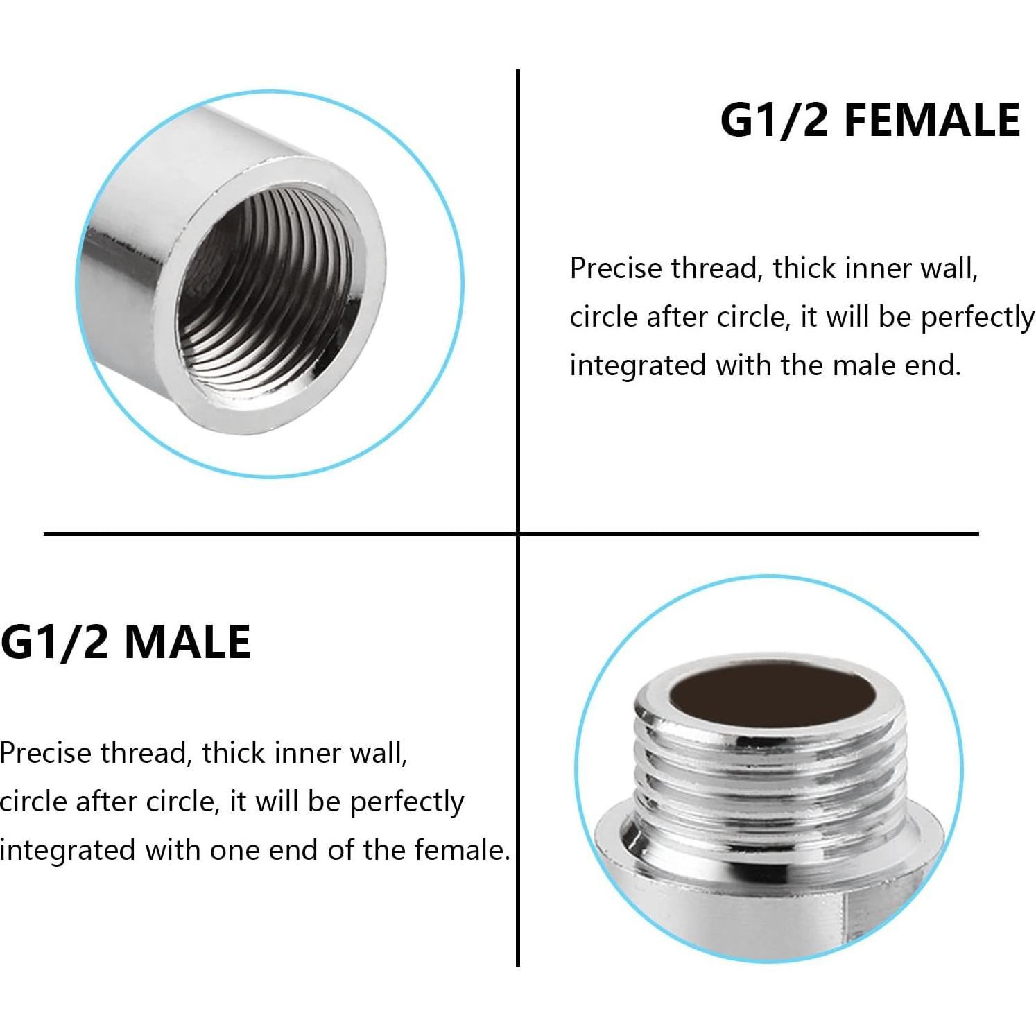 Extensión de Brazo de Ducha 20mm Acero Inoxidable Tworider
