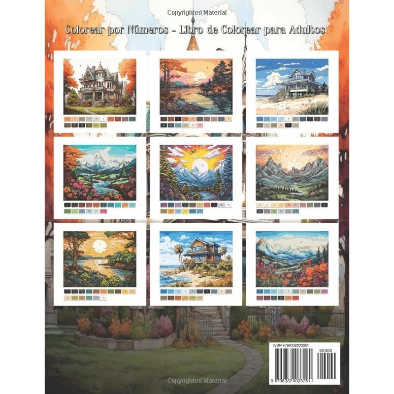 Peisajes Color por Número: Libro para Colorear con Bellos Paisajes Naturales para Relajarse y Aliviar el Estrés