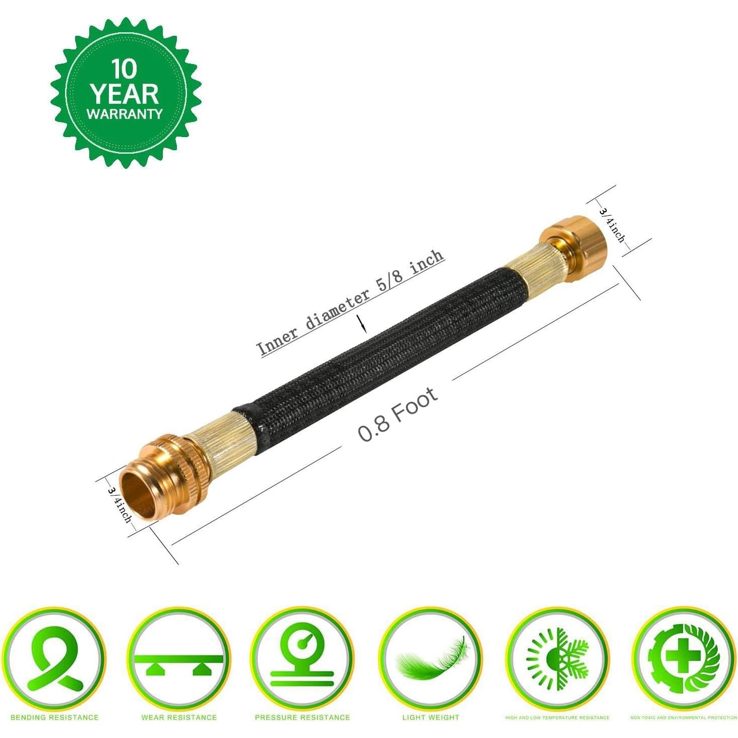 Extensión de Manguera de Jardín Boersite 0.24m Flexible Negro