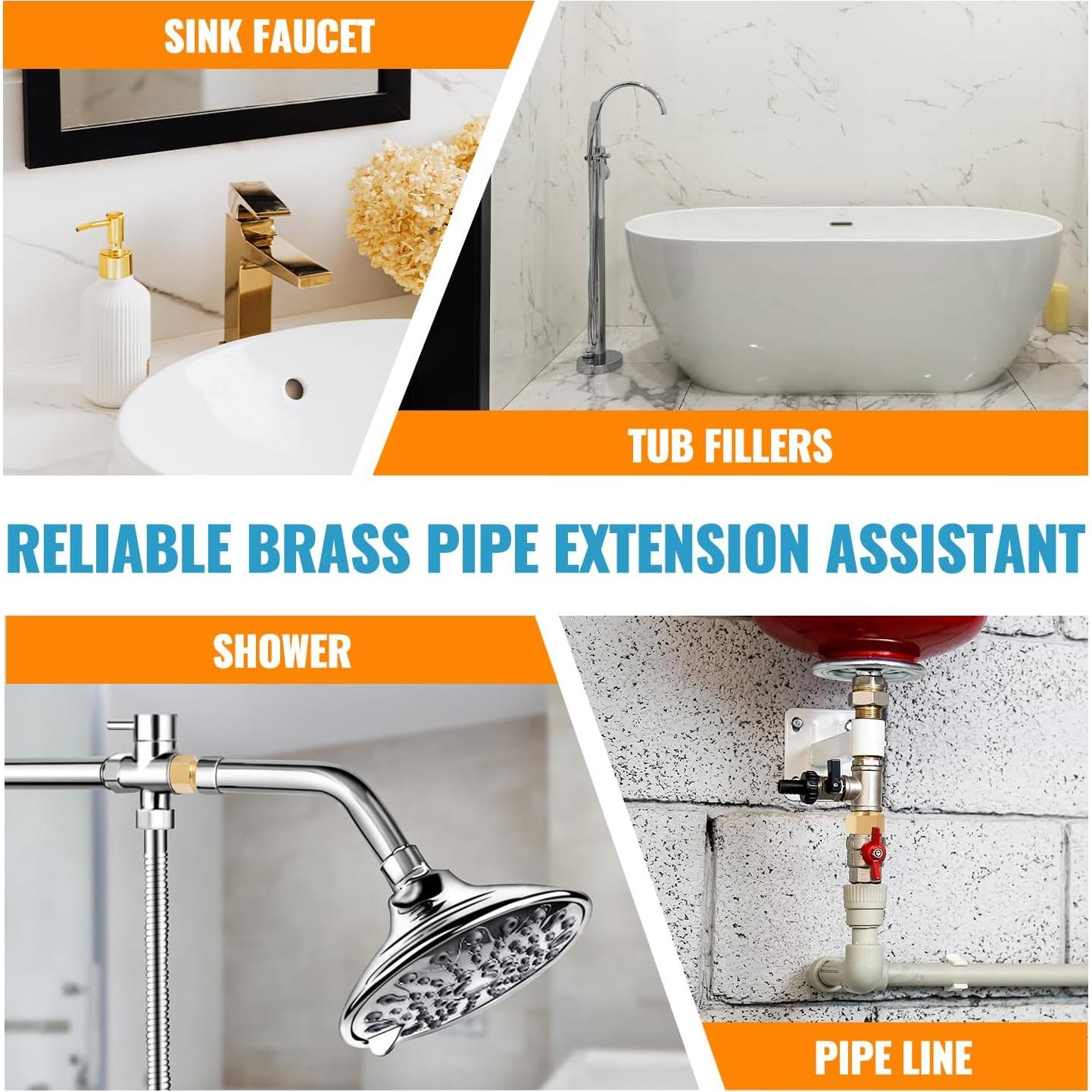 Adaptador de Extensión de Tubo de Latón SUNGATOR 1/2" - 30/40/50mm