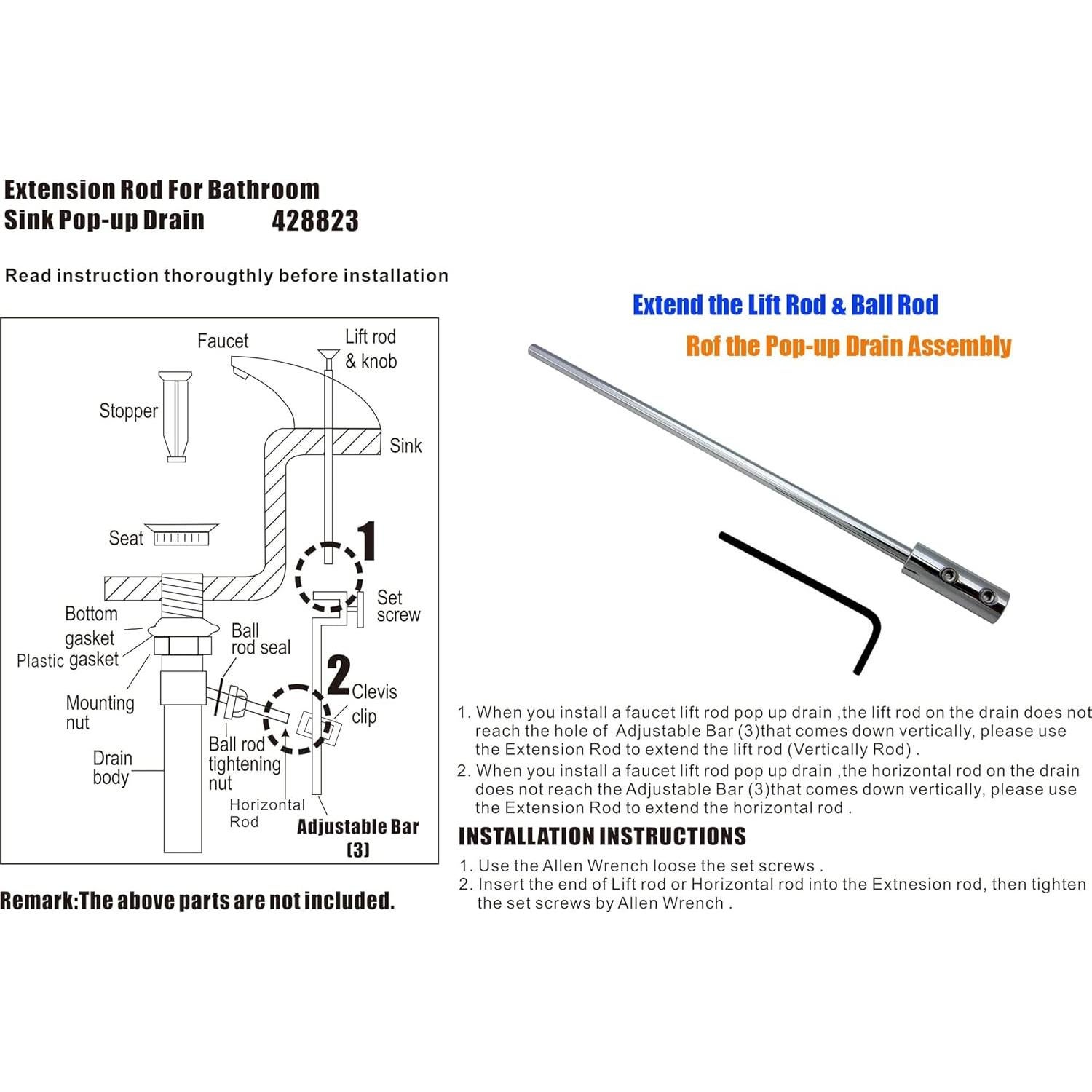 Extensión Artiwell para Varillas Emergentes de Lavabo 15.24 cm