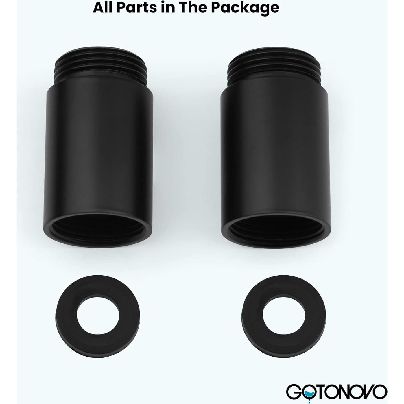 Tubo de Extensión 5 cm Gotonovo para Grifo de Baño Negro Mate