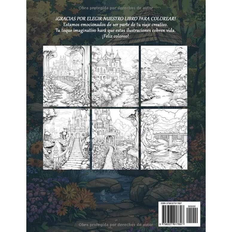 Jardines Encantados Libro Para Colorear Para Adultos: Páginas Para Colorear De Jardines Encantados Para Adultos, Paisajes Para Encontrar La Calma, ... Para Niños Y Adultos. (Spanish Edition)