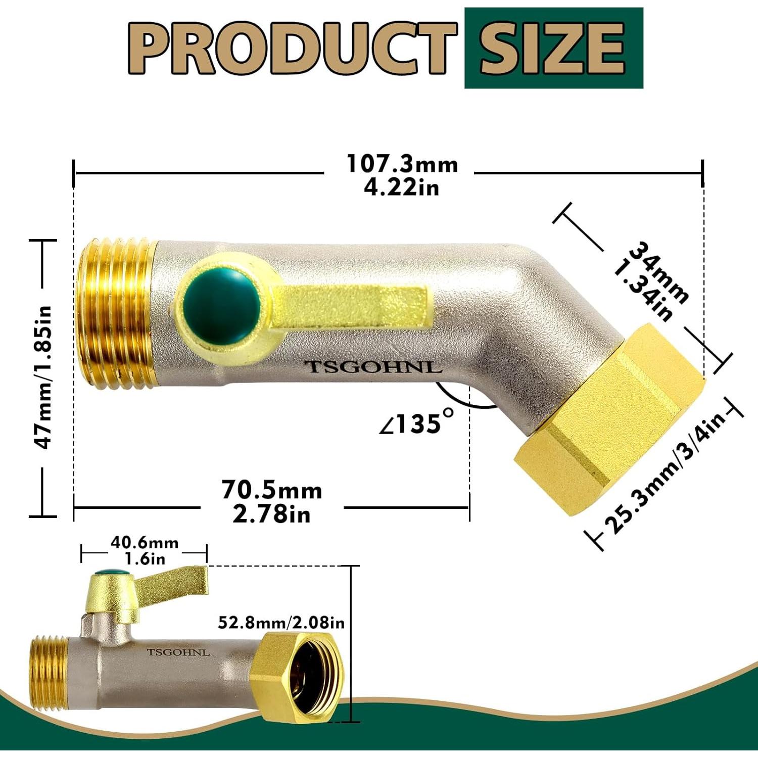 Válvula de Cierre de Flujo Completo TSGOHNL 135° Latón 1.9 cm