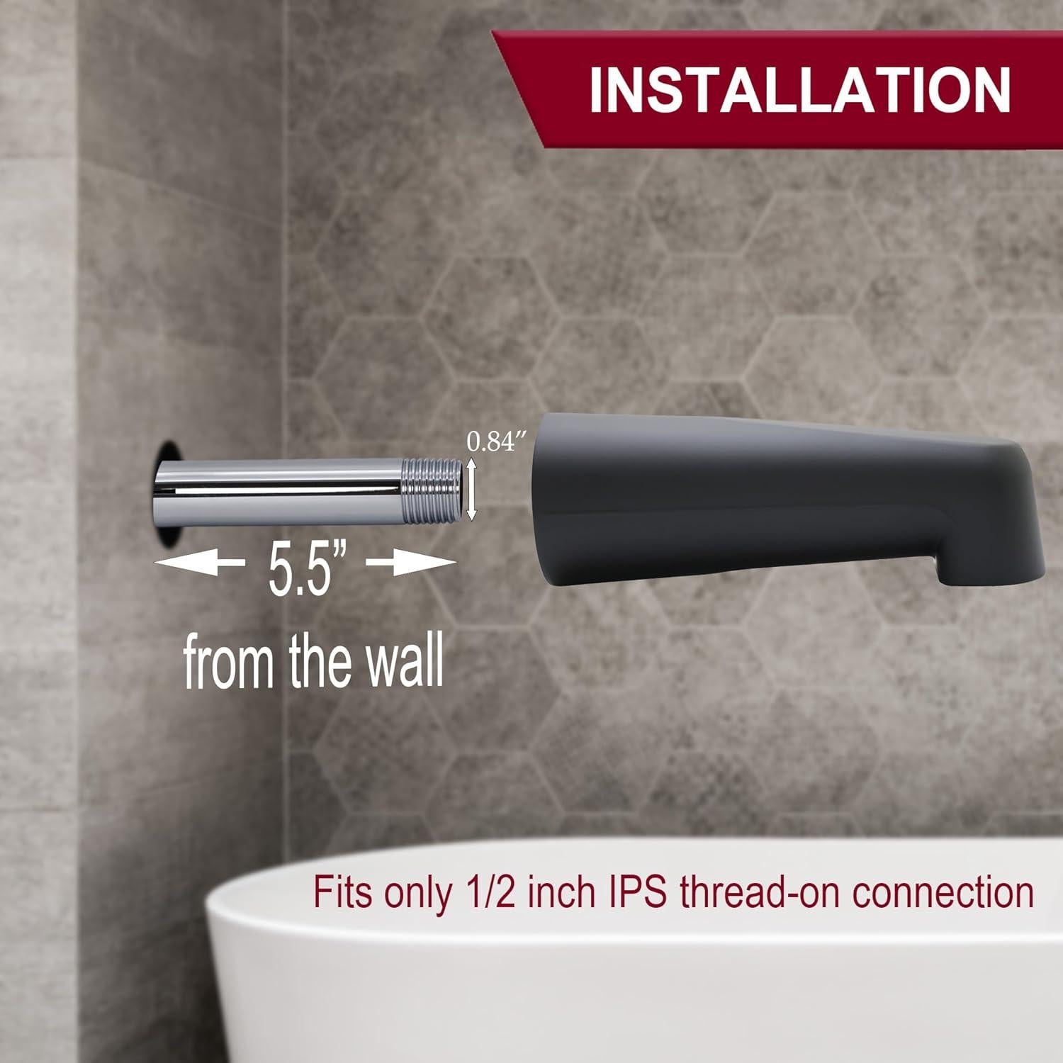 Grifo de Baño Montado en Pared Westbrass 18 cm Cromo Pulido