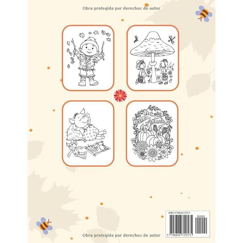 Hola otoño libro para colorear para niños: Un hermoso y relajante tema de otoño, fantásticos paisajes bonitos para colorear de la temporada de otoño para niños (Spanish Edition)