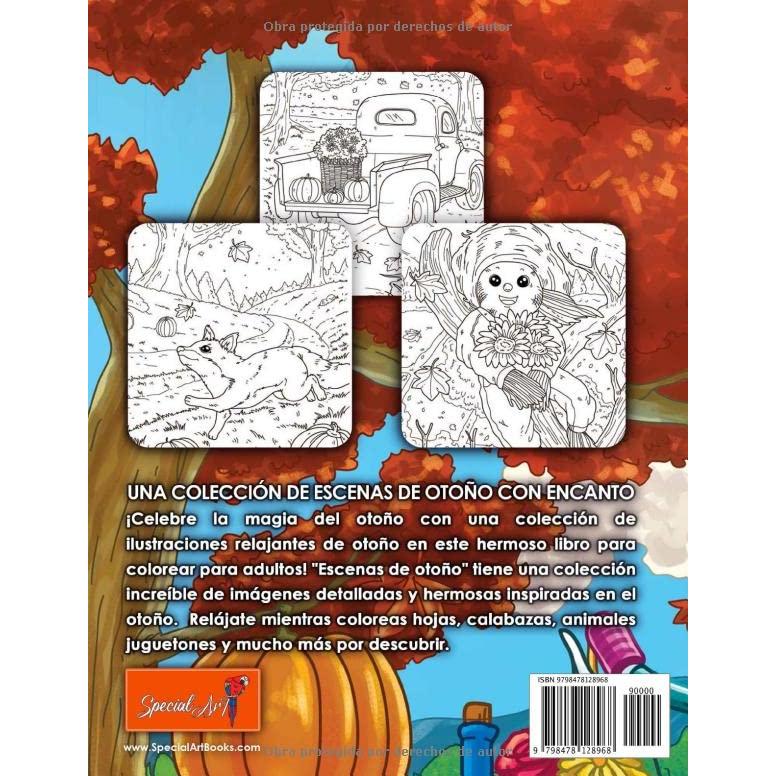 Escenas de Otoño: un libro de colorear para adultos con hermosos dibujos de encantadoras escenas otoñales, relajantes paisajes inspirados en el otoño ... sobre la Naturaleza) (Spanish Edition)